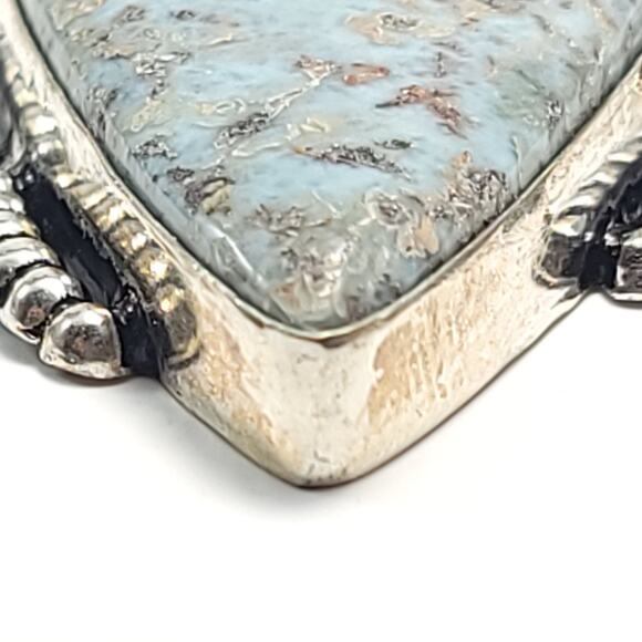 Majestic Larimar & Gem Accent Pendant (2.5") with 18" Necklace - Picture 8 of 11